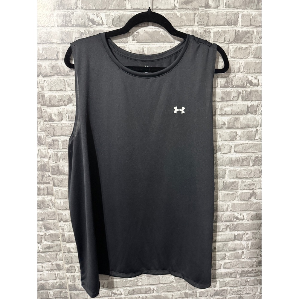Under Armour Women Black HeatGear Sleeveless Training Tank Top Loose Fit 3X
